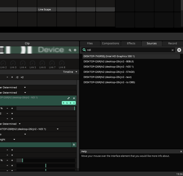 NDI Source di Resolume
